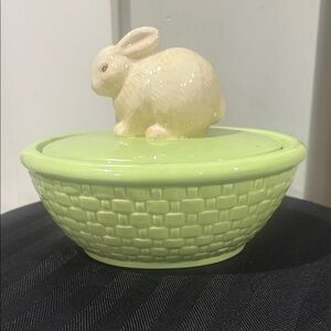 HallmarkGreen Ceramic Bunny Candy Dish
